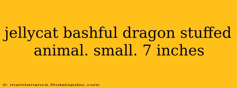 jellycat bashful dragon stuffed animal. small. 7 inches
