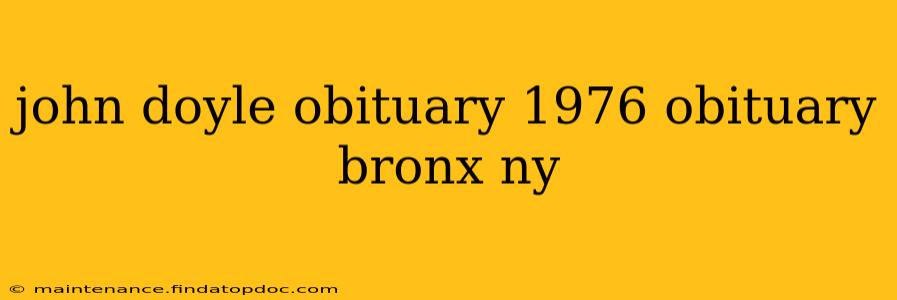 john doyle obituary 1976 obituary bronx ny
