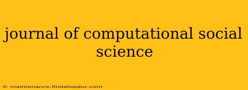 journal of computational social science