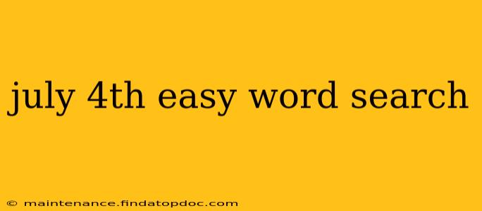 july 4th easy word search