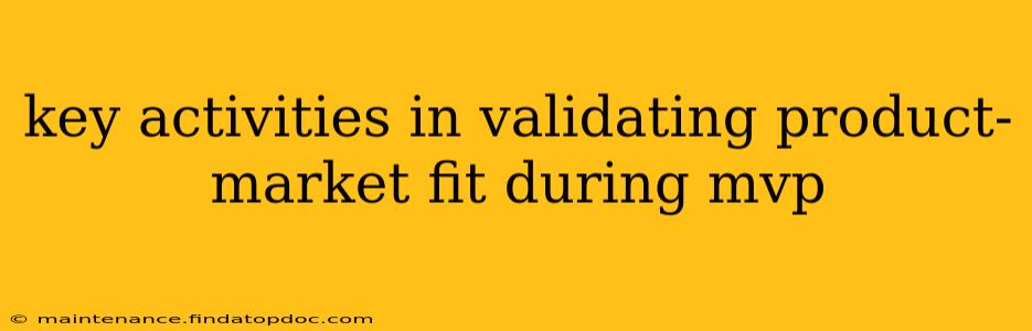 key activities in validating product-market fit during mvp