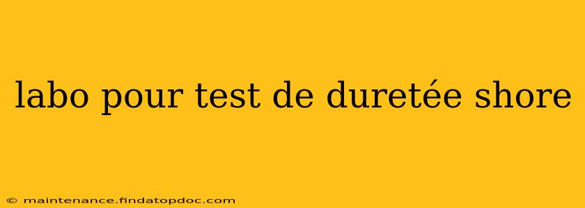 labo pour test de duretée shore