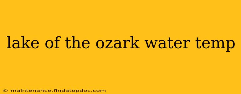 lake of the ozark water temp