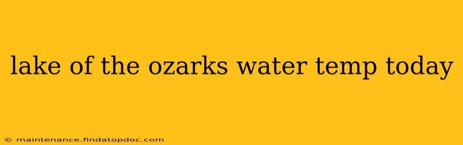 lake of the ozarks water temp today