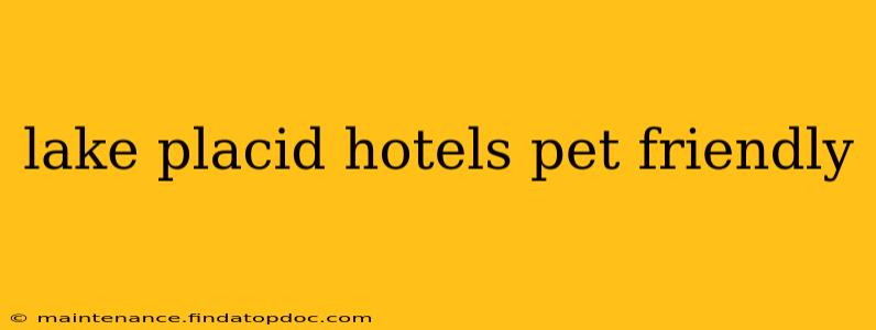 lake placid hotels pet friendly