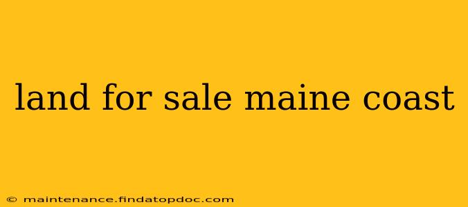 land for sale maine coast