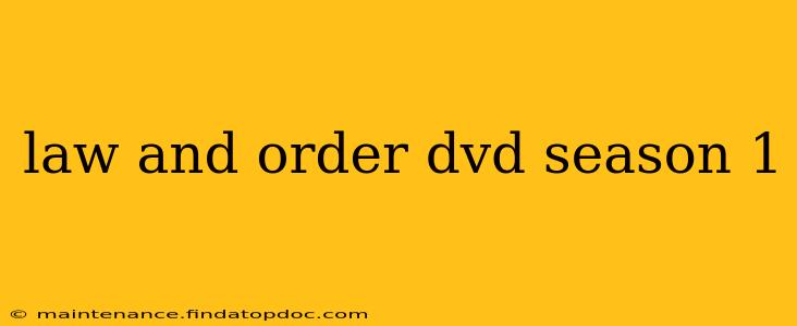 law and order dvd season 1