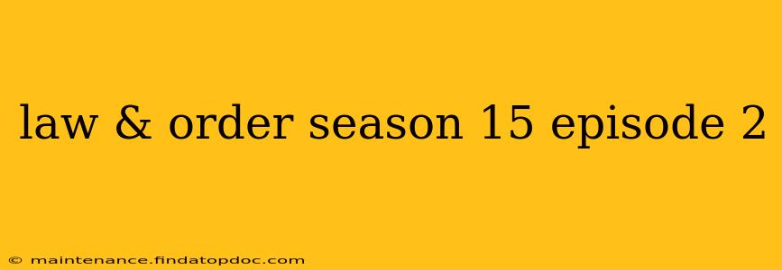 law & order season 15 episode 2