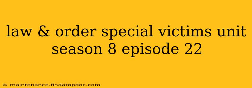 law & order special victims unit season 8 episode 22