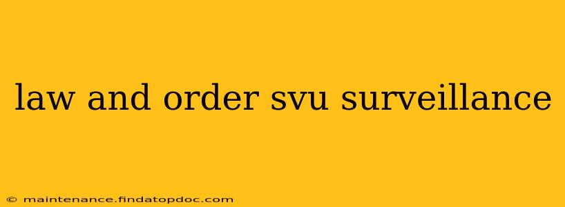 law and order svu surveillance