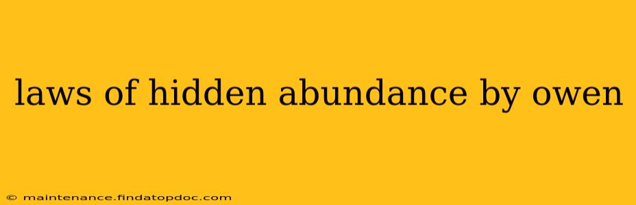 laws of hidden abundance by owen
