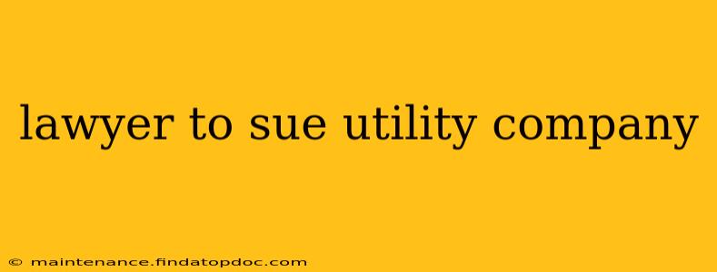 lawyer to sue utility company