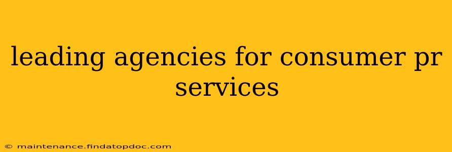 leading agencies for consumer pr services