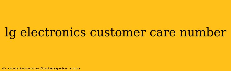 lg electronics customer care number