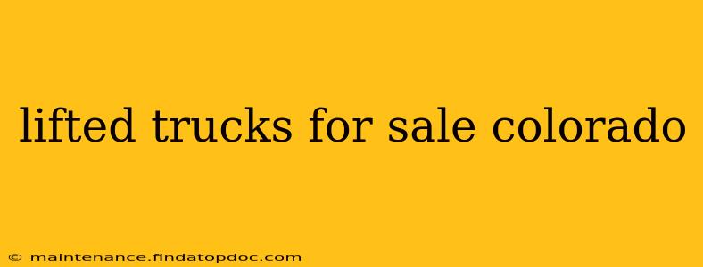 lifted trucks for sale colorado