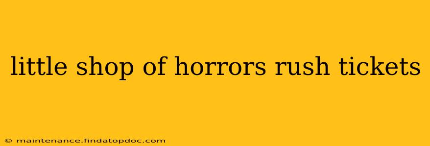 little shop of horrors rush tickets