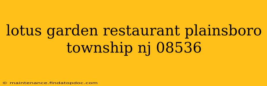 lotus garden restaurant plainsboro township nj 08536