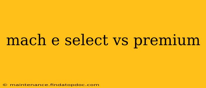 mach e select vs premium