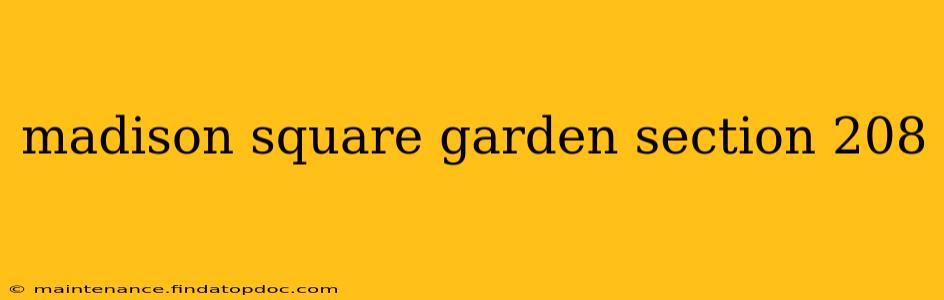 madison square garden section 208