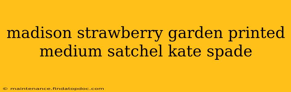madison strawberry garden printed medium satchel kate spade