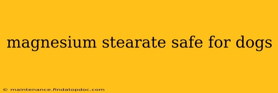 magnesium stearate safe for dogs