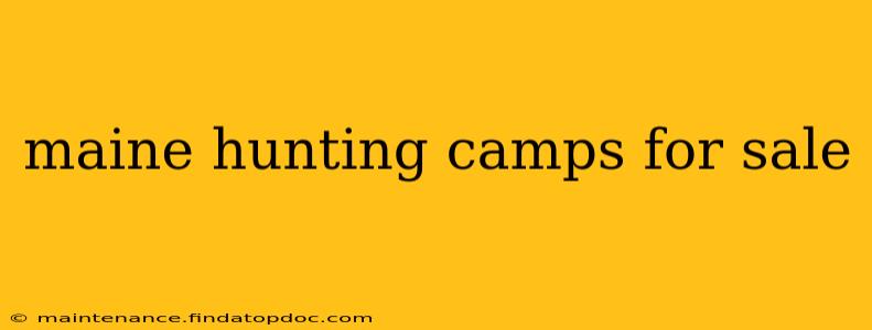 maine hunting camps for sale