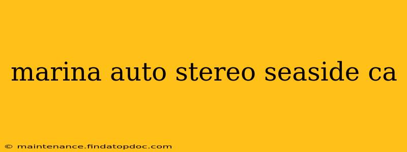 marina auto stereo seaside ca