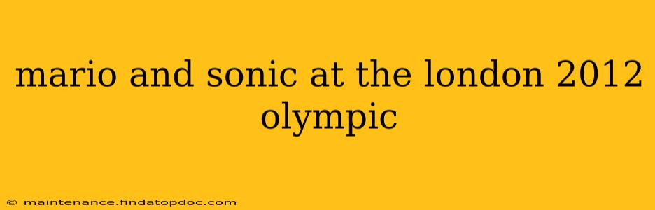 mario and sonic at the london 2012 olympic