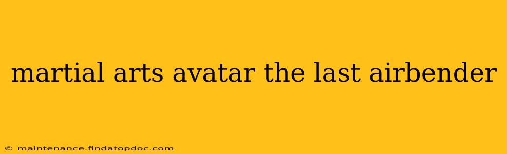 martial arts avatar the last airbender