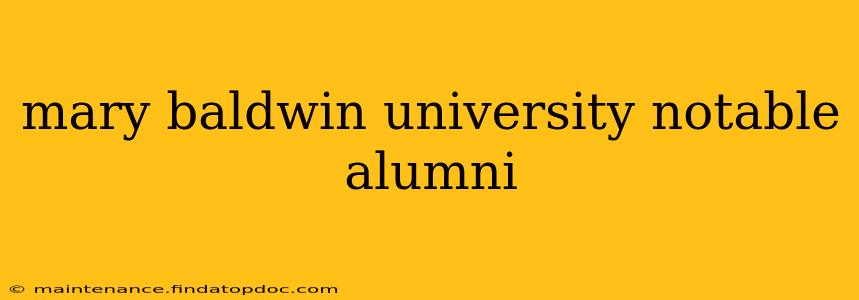 mary baldwin university notable alumni