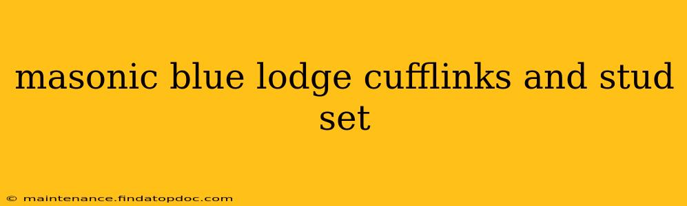 masonic blue lodge cufflinks and stud set