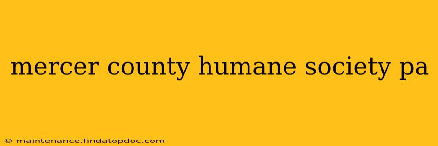 mercer county humane society pa