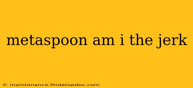 metaspoon am i the jerk