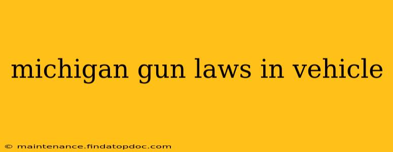 michigan gun laws in vehicle