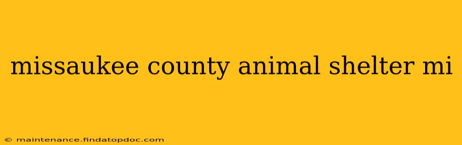 missaukee county animal shelter mi