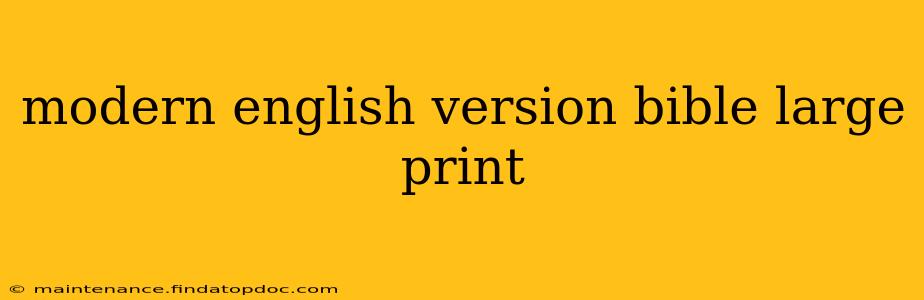 modern english version bible large print