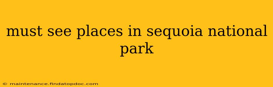 must see places in sequoia national park