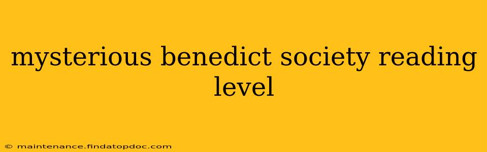 mysterious benedict society reading level