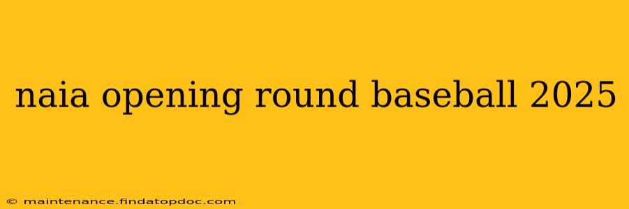 naia opening round baseball 2025