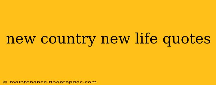 new country new life quotes
