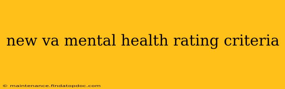 new va mental health rating criteria