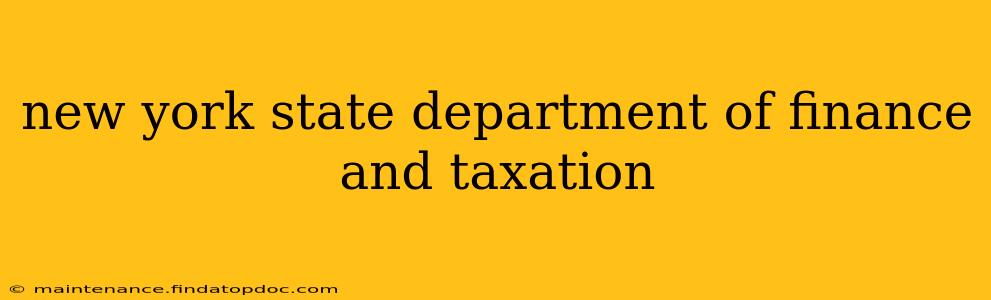 new york state department of finance and taxation