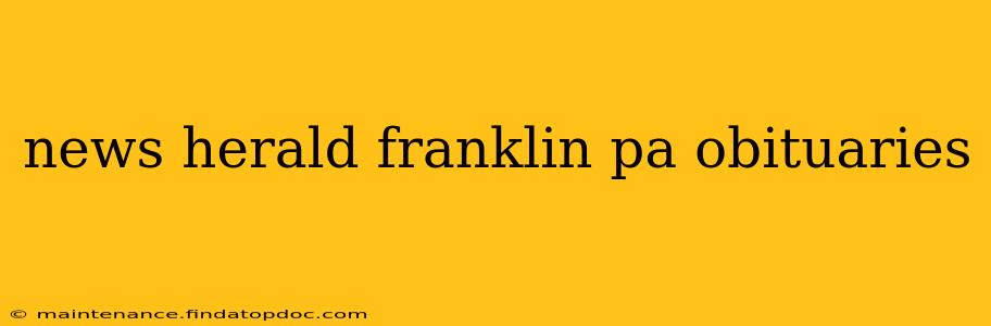 news herald franklin pa obituaries