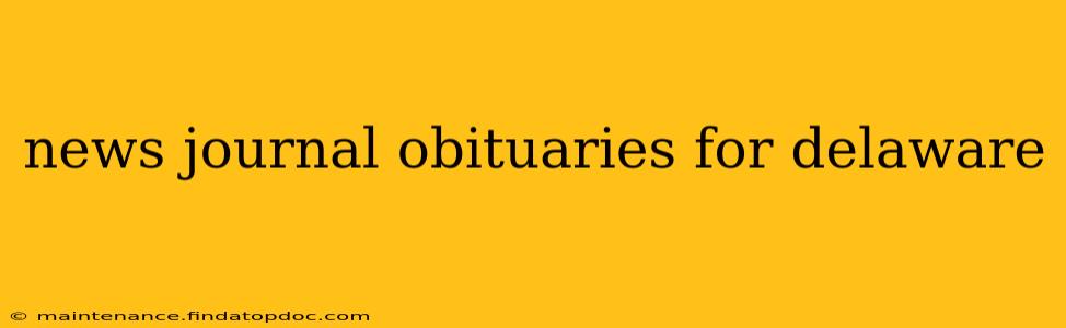 news journal obituaries for delaware
