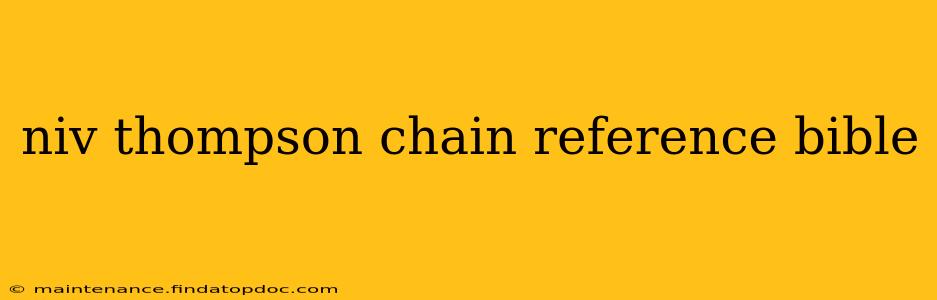 niv thompson chain reference bible
