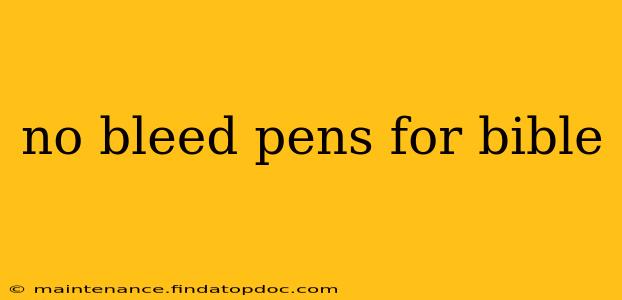 no bleed pens for bible