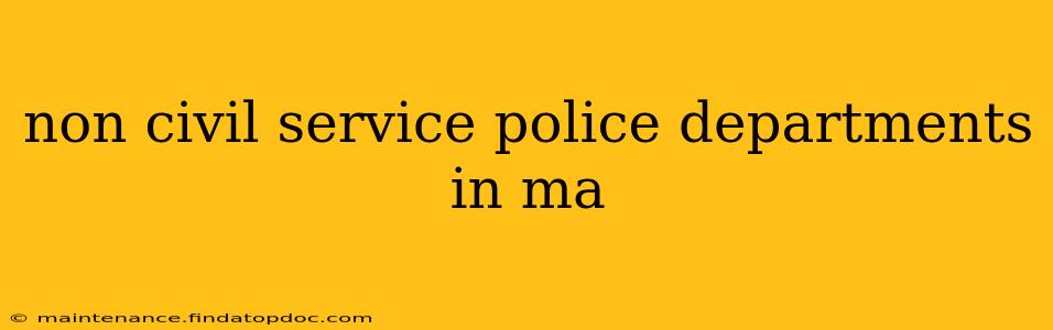 non civil service police departments in ma