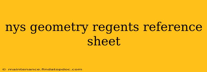 nys geometry regents reference sheet