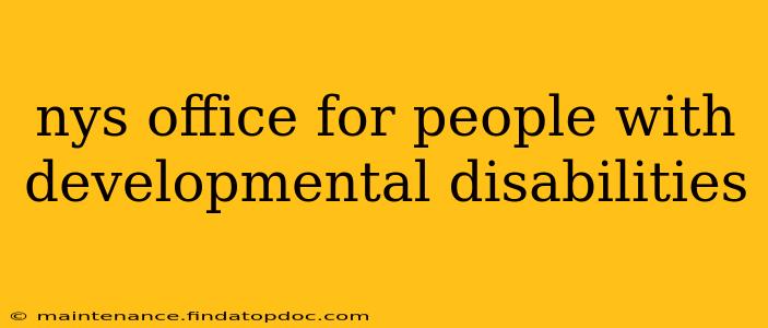 nys office for people with developmental disabilities