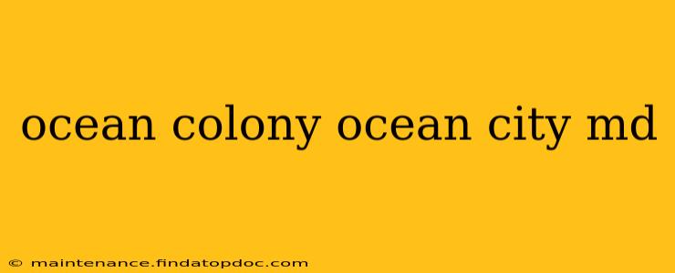 ocean colony ocean city md